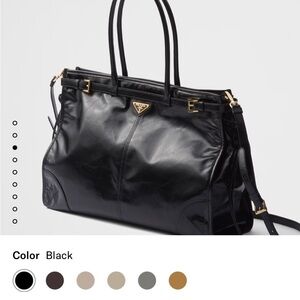 Prada Black Leather Tote Bag